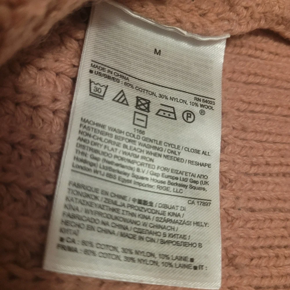 Banana Republic chunky knit cardigan  long sweater wool blend Medium - Picture 6 of 8